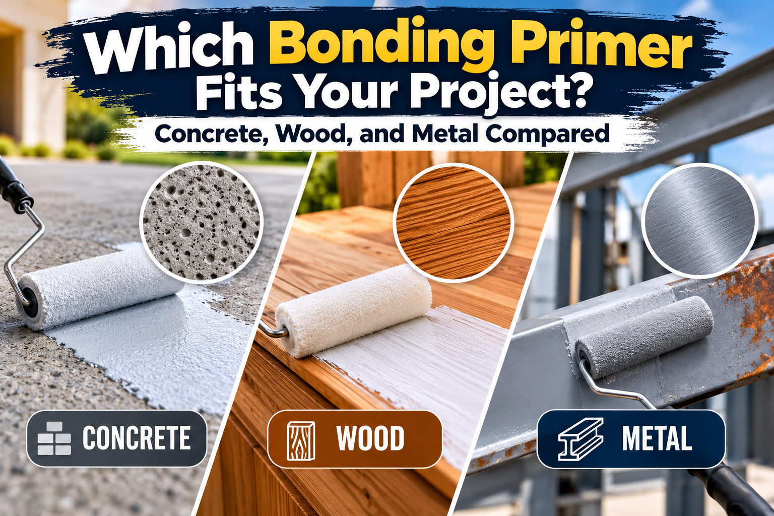Which Bonding Primer Fits Your Project? Concrete, Wood, and Metal Compared